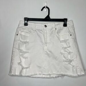 American Eagle White Denim Mini Skirt Size 8